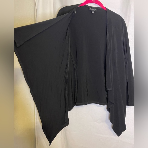 NWT Connected Apparel Ruth Cascading Black Open Front Cardigan Light Size XL - Picture 4 of 10